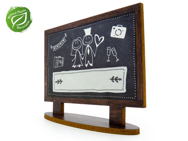Produktbild: familiawedding 10 Tischkarten zur Hochzeit black doodle Tafel-Design