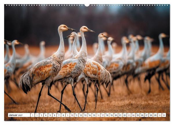 Produktbild: Mit den Kranichen kehrt das Licht in die Seele zur&uuml;ck (hochwertiger Premium Wandkalender 2027 DIN A2 quer), Kunstdruck in Hochglanz