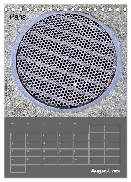 Produktbild: Faszination Kanaldeckel (Tischkalender 2026 DIN A5 hoch), CALVENDO Monatskalender