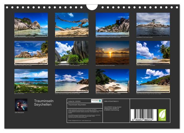 Produktbild: Trauminseln Seychellen (Wandkalender 2026 DIN A4 quer), CALVENDO Monatskalender