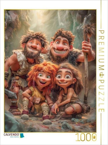 CALVENDO Puzzle Steinzeitkarikaturen | 1000 Teile Lege-Größe 64 × 48 cm Foto-Puzzle für glückliche Stunden