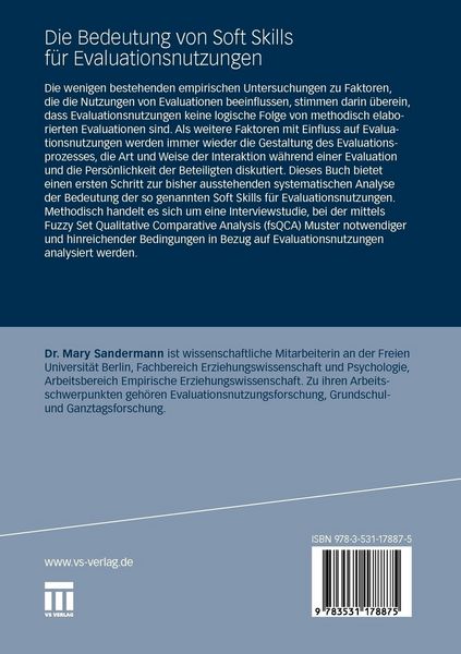 Produktbild: Die Bedeutung von Soft Skills f&uuml;r Evaluationsnutzungen