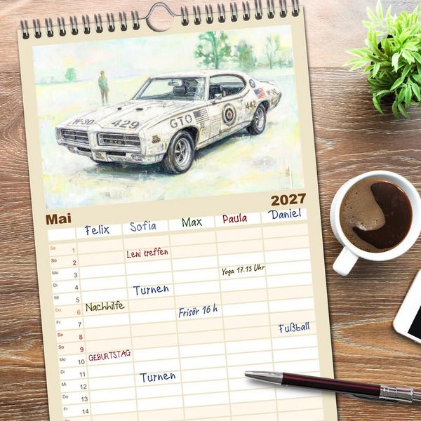 Produktbild: Familienplaner 2027 - Steroide auf vier R&auml;dern mit 5 Spalten (Wandkalender, 21 x 45 cm) CALVENDO