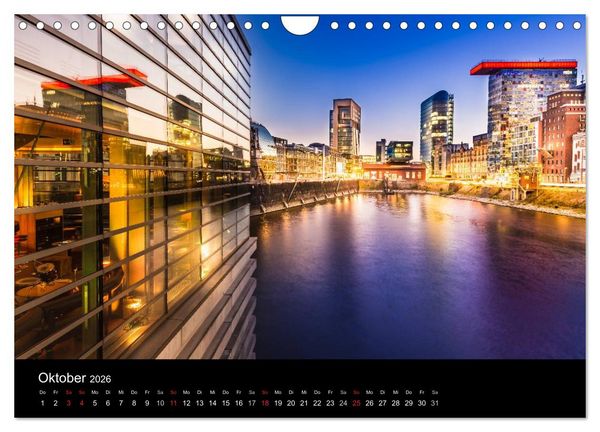 Produktbild: D&uuml;sseldorf bei Nacht (Wandkalender 2026 DIN A4 quer), CALVENDO Monatskalender