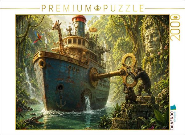 CALVENDO Puzzle Der Dschungeldampfer | 2000 Teile Lege-Größe 90x67cm Foto-Puzzle für glückliche Stunden