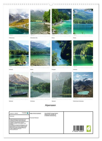 Produktbild: Alpenseen (Wandkalender 2026 DIN A2 hoch), CALVENDO Monatskalender