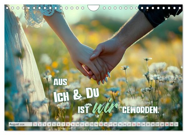 Produktbild: HERZENSSACHE Liebe und Dankbarkeit schenken (Wandkalender 2026 DIN A4 quer), CALVENDO Monatskalender