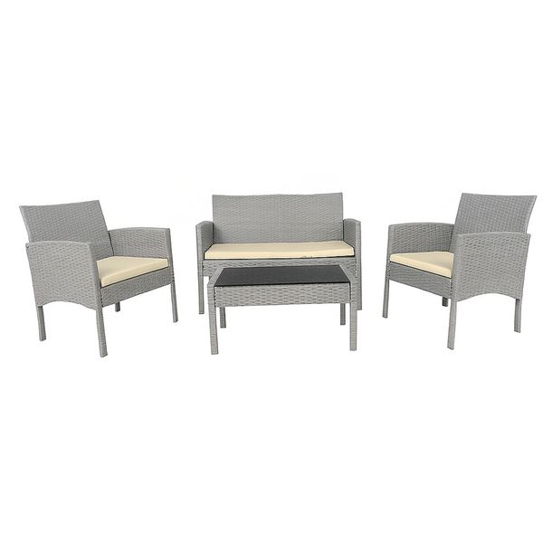 Produktbild: HTI-Living 4-teiliges Outdoorset Zita grau/beige Zita 4-teiliges Outdoorset Zita grau/beige Zita