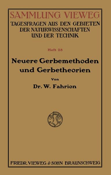 Produktbild: Neuere Gerbemethoden und Gerbetheorien