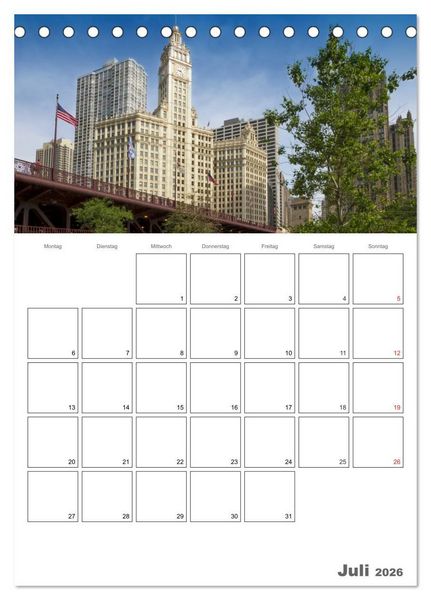 Produktbild: CHICAGO Terminplaner (Tischkalender 2026 DIN A5 hoch), CALVENDO Monatskalender