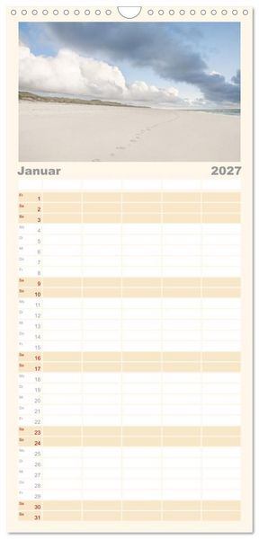 Produktbild: Familienplaner 2027 - Nordsee Insel Sylt mit 5 Spalten (Wandkalender, 21 x 45 cm) CALVENDO