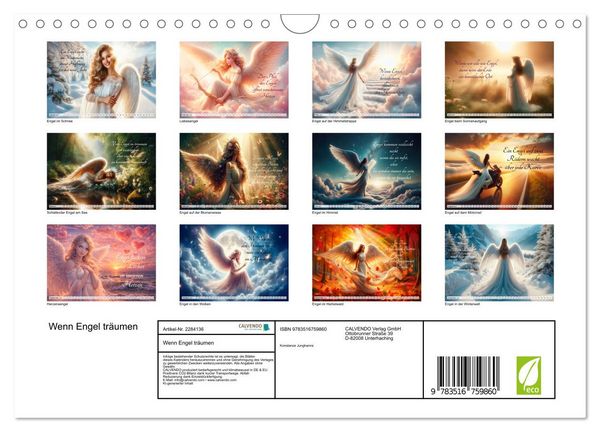 Produktbild: Wenn Engel tr&auml;umen (Wandkalender 2027 DIN A4 quer), CALVENDO Monatskalender