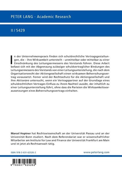 Produktbild: Einschr&auml;nkungen der Leitungsmacht des Vorstands der Aktiengesellschaft durch Vertrag