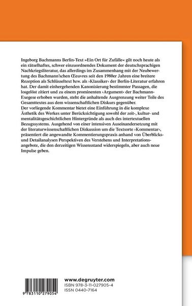 Produktbild: Ingeborg Bachmanns 'Ein Ort f&uuml;r Zuf&auml;lle'