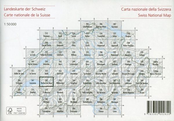 Produktbild: Swisstopo 1 : 50 000 Rochers De Naye