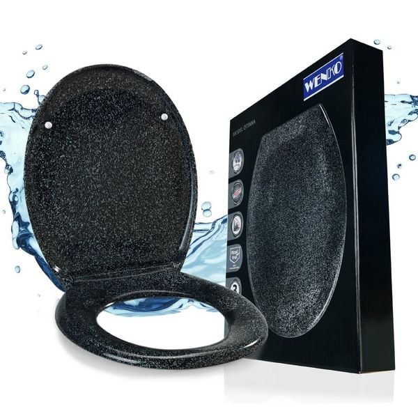 WC Sitz Mod. Ottana Granit, Toilettendeckel mit Absenkautomatik
