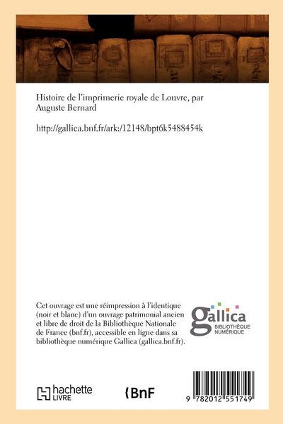 Produktbild: Histoire de l'imprimerie royale de Louvre , (&Eacute;d.1867)