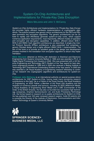 Produktbild: System-on-Chip Architectures and Implementations for Private-Key Data Encryption