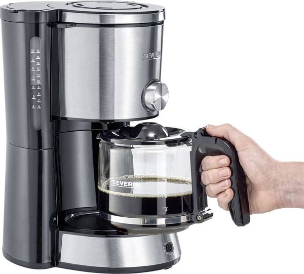 Produktbild: Severin KA 4825 "TYPE SWITCH" Kaffeemaschine Edelstahl, Schwarz Fassungsverm&ouml;gen Tassen=10 Glaskanne