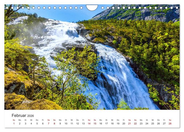 Produktbild: Wasserf&auml;lle in Norwegen (Wandkalender 2026 DIN A4 quer), CALVENDO Monatskalender