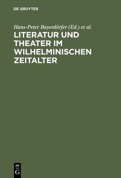Produktbild: Literatur und Theater im Wilhelminischen Zeitalter