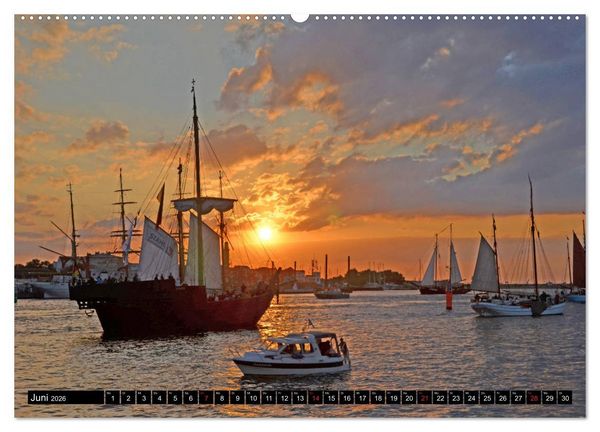 Produktbild: Warnem&uuml;nde und Rostock, Perlen an der Ostsee (Wandkalender 2026 DIN A2 quer), CALVENDO Monatskalender