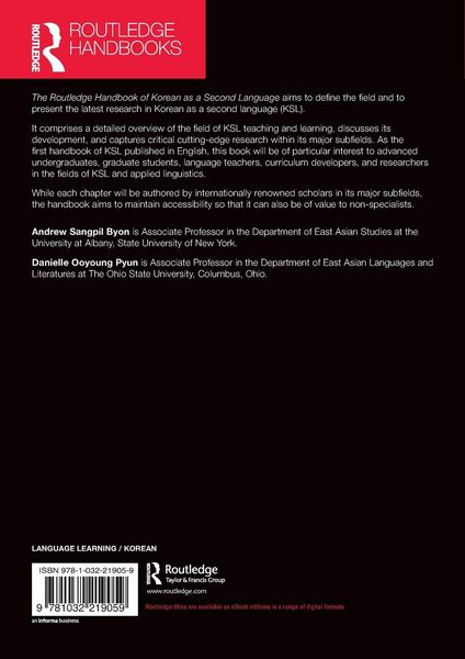 Produktbild: The Routledge Handbook of Korean as a Second Language