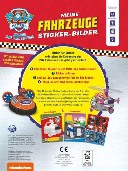 Produktbild: PAW Patrol: Meine Fahrzeuge Sticker-Bilder