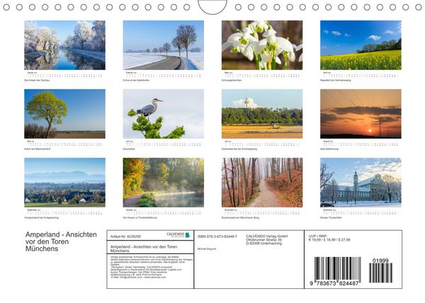 Produktbild: Amperland - Ansichten vor den Toren M&uuml;nchens (Wandkalender 2022 DIN A4 quer)