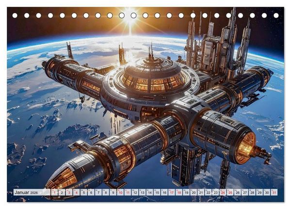 Produktbild: Raumzeit. Geschichten zwischen Sternen (Tischkalender 2026 DIN A5 quer), CALVENDO Monatskalender