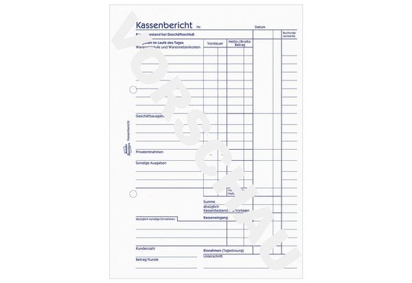 Produktbild: AVERY Zweckform Kassenbericht 50 Originale DIN A5 50 Blatt