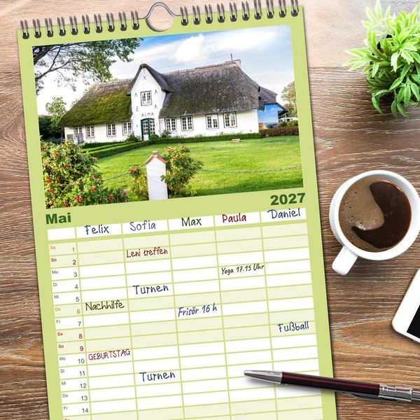 Produktbild: Familienplaner 2027 - Sylt mein Inselblick mit 5 Spalten (Wandkalender, 21 x 45 cm) CALVENDO