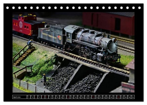 Produktbild: Amerikanische Modelleisenbahnen (Tischkalender 2026 DIN A5 quer), CALVENDO Monatskalender