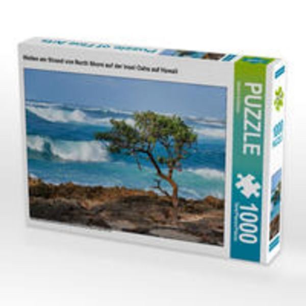 CALVENDO Puzzle Wellen am Strand von North Shore auf der Insel Oahu auf Hawaii 1000 Teile Lege-Größe 64 x 48 cm Foto-Puzzle Bild von Sandra Schänzer