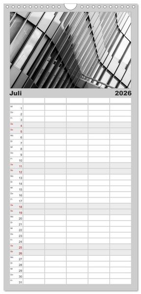 Produktbild: Familienplaner 2026 - Architektur - Fassaden im Detail 2026 mit 5 Spalten (Wandkalender, 21 x 45 cm) CALVENDO