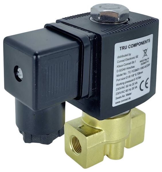 TRU COMPONENTS Direktgesteuertes Ventil TC-14211680 TC-YCSM31-1/8G-AC230 230 V/AC G 1/8 Nennweite (Details) 6 mm 1 St.