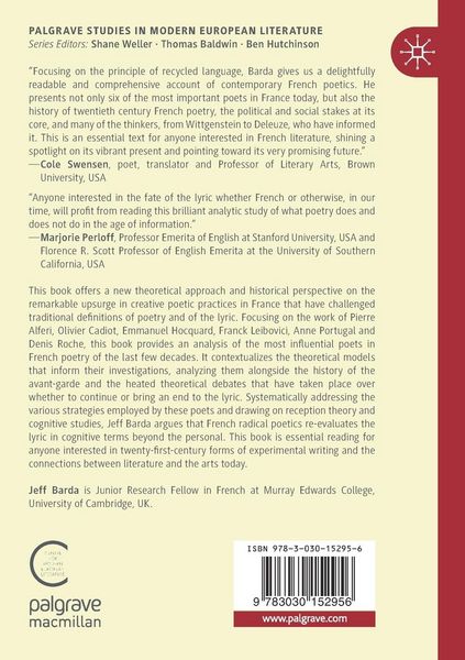 Produktbild: Experimentation and the Lyric in Contemporary French Poetry