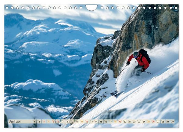 Produktbild: Skifahren - tolle Momente (Wandkalender 2026 DIN A4 quer), CALVENDO Monatskalender