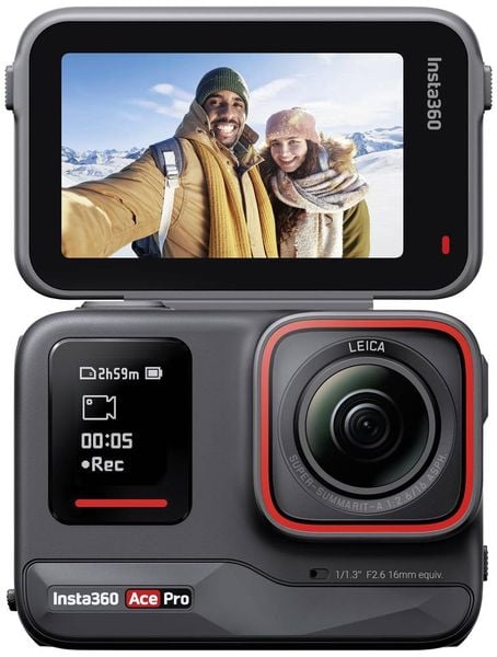 Insta360 Ace Pro Action Cam 8K, 4K, 2.7K, Full-HD, Zeitlupe, Zeitraffer, Touch-Screen, Bluetooth, WLAN, Wasserfest