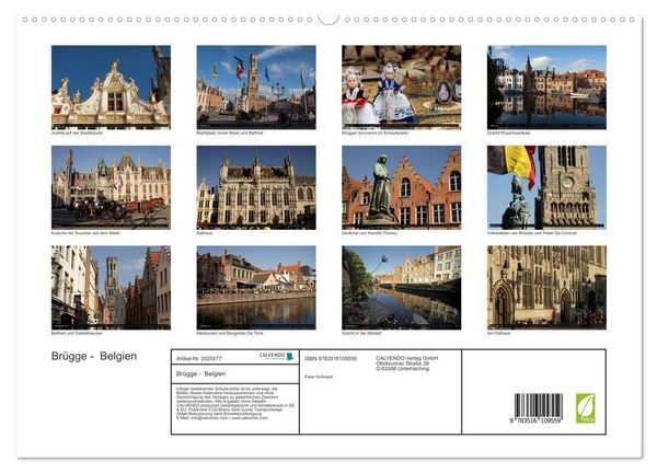 Produktbild: Br&uuml;gge - Belgien (hochwertiger Premium Wandkalender 2026 DIN A2 quer), Kunstdruck in Hochglanz