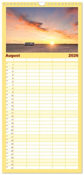 Produktbild: Familienplaner 2026 - Vanlife - Gl&uuml;cklich auf vier R&auml;dern mit 5 Spalten (Wandkalender, 21 x 45 cm) CALVENDO