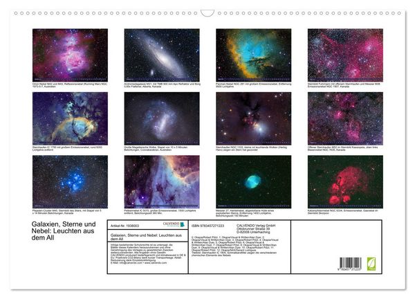 Produktbild: Galaxien, Sterne und Nebel: Leuchten aus dem All (Wandkalender 2026 DIN A2 quer), CALVENDO Monatskalender
