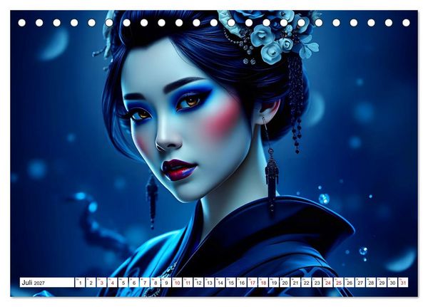 Produktbild: Dunkle Eleganz der Geishas (Tischkalender 2027 DIN A5 quer), CALVENDO Monatskalender