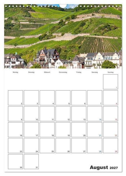 Produktbild: Rheingau Terminplaner (Wandkalender 2027 DIN A3 hoch), CALVENDO Monatskalender