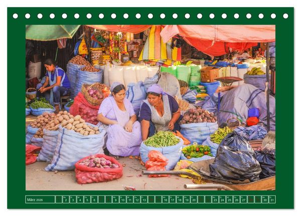 Produktbild: Bolivien - Marktimpressionen (Tischkalender 2026 DIN A5 quer), CALVENDO Monatskalender