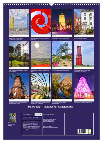Produktbild: Ruhrgebiet - Malerischer Spaziergang (Wandkalender 2026 DIN A2 hoch), CALVENDO Monatskalender