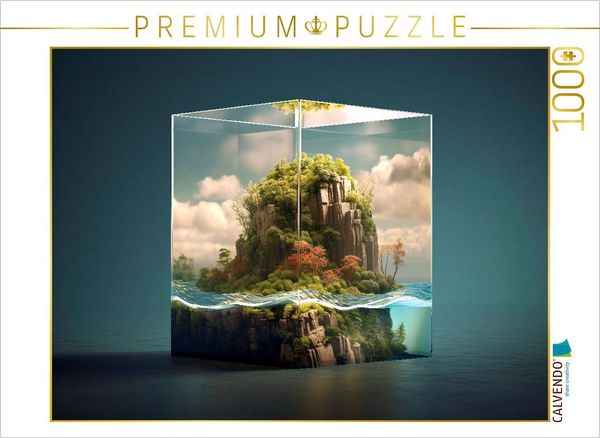 Produktbild: CALVENDO Puzzle Kleine Insel in einem Glasw&uuml;rfel | 1000 Teile Lege-Gr&ouml;&szlig;e 64x48cm Foto-Puzzle f&uuml;r gl&uuml;ckliche Stunden