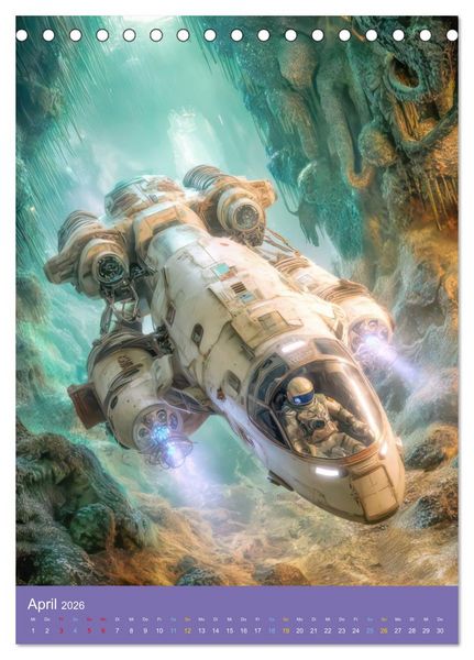 Produktbild: Fantasievoller Science-Fiction - Fantastische Welten (Tischkalender 2026 DIN A5 hoch), CALVENDO Monatskalender