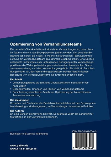 Produktbild: Optimierung von Verhandlungsteams