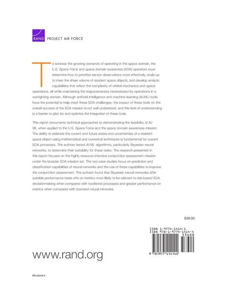Produktbild: Artificial Intelligence and Machine Learning for Space Domain Awareness